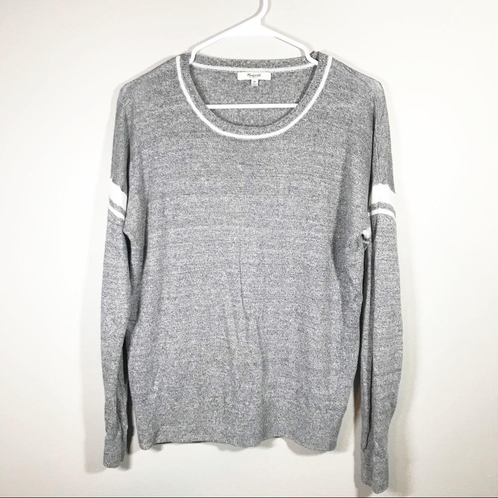 Madewell 100% Linen Gray Crewneck Sweater